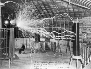 Nikola Tesla in his Colorado Springs laboratory, 1899